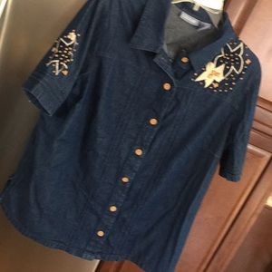 Liz & Me plus size jean blouse 18/20